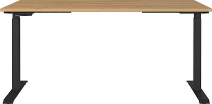 Germania Schreibtisch 7908-582, in Grandson-Eiche-Nb./Schwarz, EL. höhenverstellb., 160 x 120 x 80 cm (BxHxT)