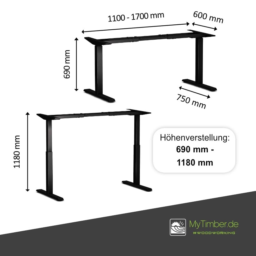Live Distance Shopping MyTimber® höhenverstellbarer Schreibtisch Eiche Massiv | Ergonomischer Steh-Sitz Tisch | Echtholz für mehr Wohlbefinden an deinem Arbeitsplatz (160 x 80CM, Baumkante)