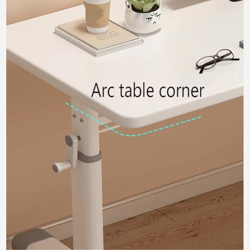 OWOHYG Höhenverstellbarer Schreibtisch mit Kurbel, ergonomischer Home-Office-Arbeitsplatz für Computer, weiß, 80 cm – perfekt für Komfort und Produktivität, 100 cm