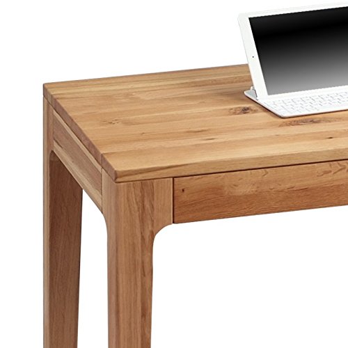 M2 Kollektion Kona – Hochwertiger Schreibtisch/Sekretär, 110x55x76 cm | Massivholz Wildeiche, geölt | 2 Schubladen mit Soft-Close | Ergonomisch, stabil & vielseitig | Pflegeleicht