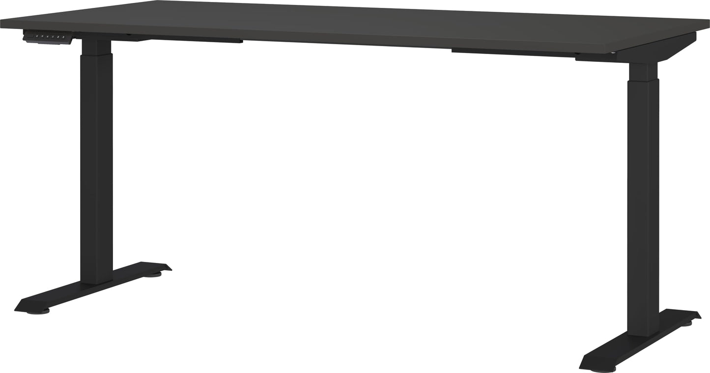 Germania Schreibtisch 7908-547, in Graphit, EL. höhenverstellb., 160 x 120 x 80 cm (BxHxT)