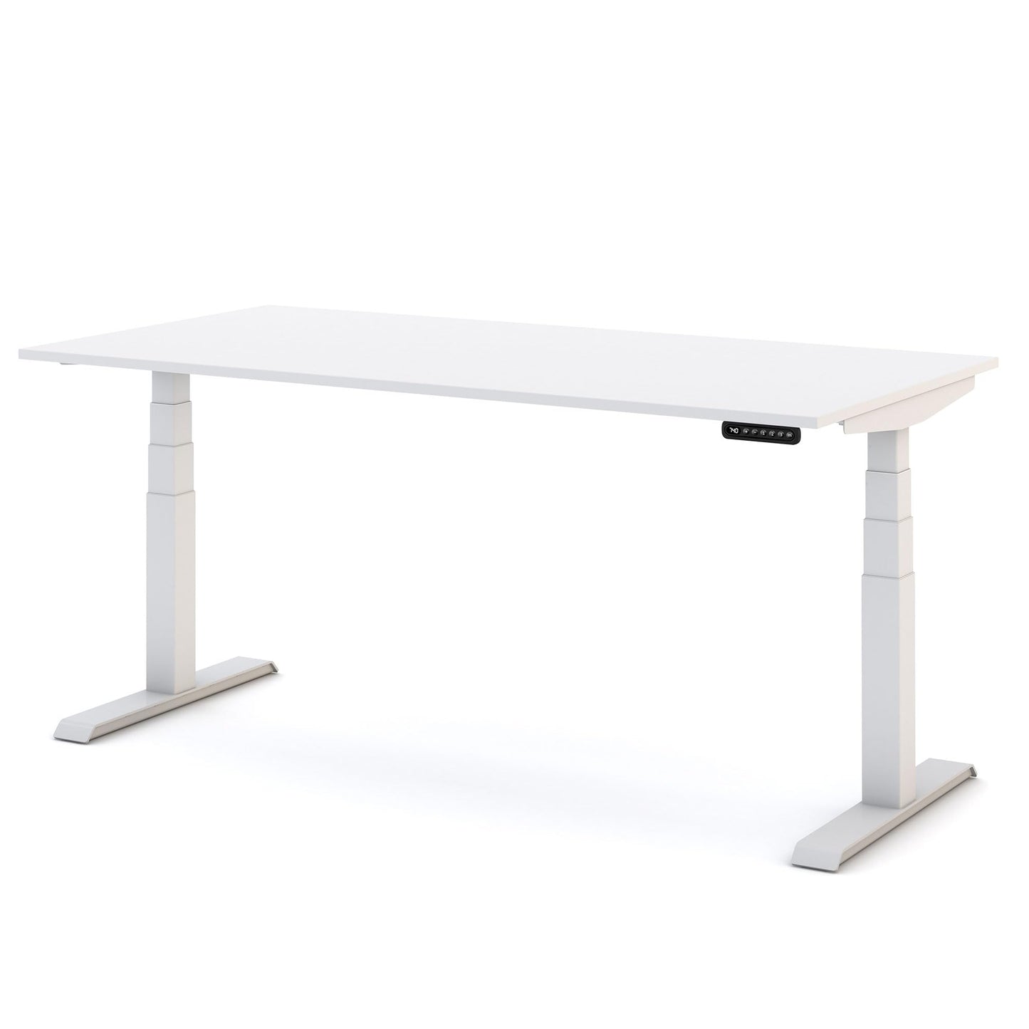 ASSMANN Elektrisch Höhenverstellbarer Familien Schreibtisch Pitino 140x70cm Weiß, TÜV-Zertifiziert, Memoryfunktion, Kollisionsschutz, 5 Jahre Herstellergarantie einfache Montage für Büro und