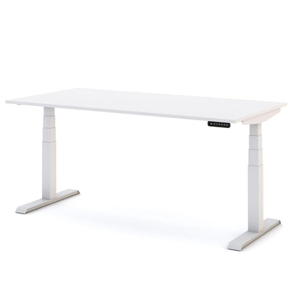 ASSMANN Elektrisch Höhenverstellbarer Familien Schreibtisch Pitino 140x70cm Weiß, TÜV-Zertifiziert, Memoryfunktion, Kollisionsschutz, 5 Jahre Herstellergarantie einfache Montage für Büro und