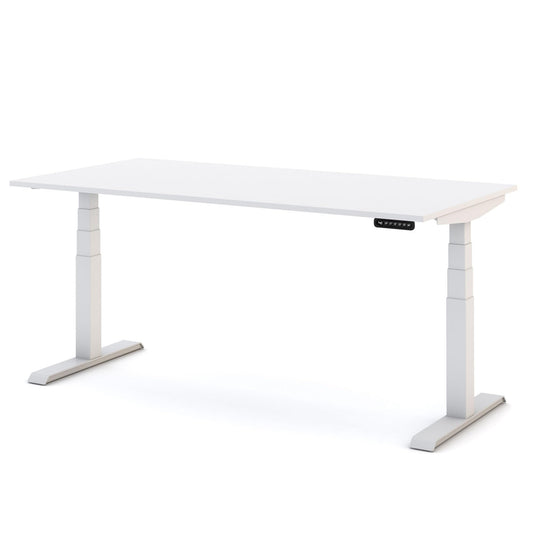 ASSMANN Elektrisch Höhenverstellbarer Familien Schreibtisch Pitino 140x70cm Weiß, TÜV-Zertifiziert, Memoryfunktion, Kollisionsschutz, 5 Jahre Herstellergarantie einfache Montage für Büro und
