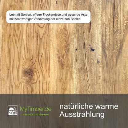 Live Distance Shopping MyTimber® höhenverstellbarer Schreibtisch Eiche Massiv | Ergonomischer Steh-Sitz Tisch | Echtholz für mehr Wohlbefinden an deinem Arbeitsplatz (160 x 80CM, Baumkante)