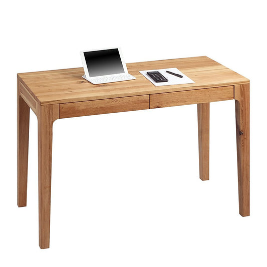 M2 Kollektion Kona – Hochwertiger Schreibtisch/Sekretär, 110x55x76 cm | Massivholz Wildeiche, geölt | 2 Schubladen mit Soft-Close | Ergonomisch, stabil & vielseitig | Pflegeleicht