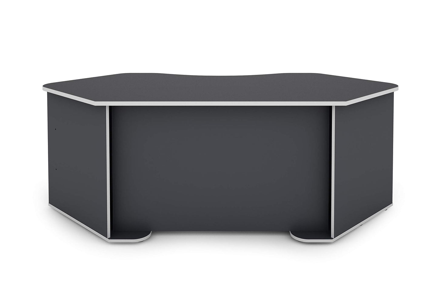 byLIVING Schreibtisch THANATOS / Gaming-Tisch in Anthrazit mit Kanten in Weiß / Eck-Schreibtisch mit viel Stauraum und XXL Tischplatte / Computer-Tisch / PC / Arbeits-Tisch / 198x76x85cm (BxHxT)