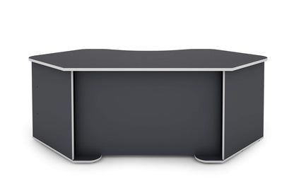 byLIVING Schreibtisch THANATOS / Gaming-Tisch in Anthrazit mit Kanten in Weiß / Eck-Schreibtisch mit viel Stauraum und XXL Tischplatte / Computer-Tisch / PC / Arbeits-Tisch / 198x76x85cm (BxHxT)