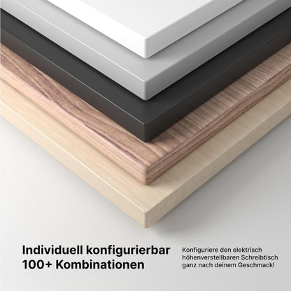 Standable ECO Höhenverstellbarer Schreibtisch 140 x 60 cm I elektrischer Office Table mit 3 Speicherstufen I Schreibtisch höheneinstellbar 70-115 cm I Büro-Tisch mit 1,8 cm Dicke