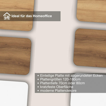 ASSMANN Elektrisch Höhenverstellbarer Familien Schreibtisch Pitino Curved 160x80cm Sand Weiß, TÜV-Zertifiziert, Kollisionsschutz, 5 Jahre Herstellergarantie einfache Montage für Büro und Homeoffice