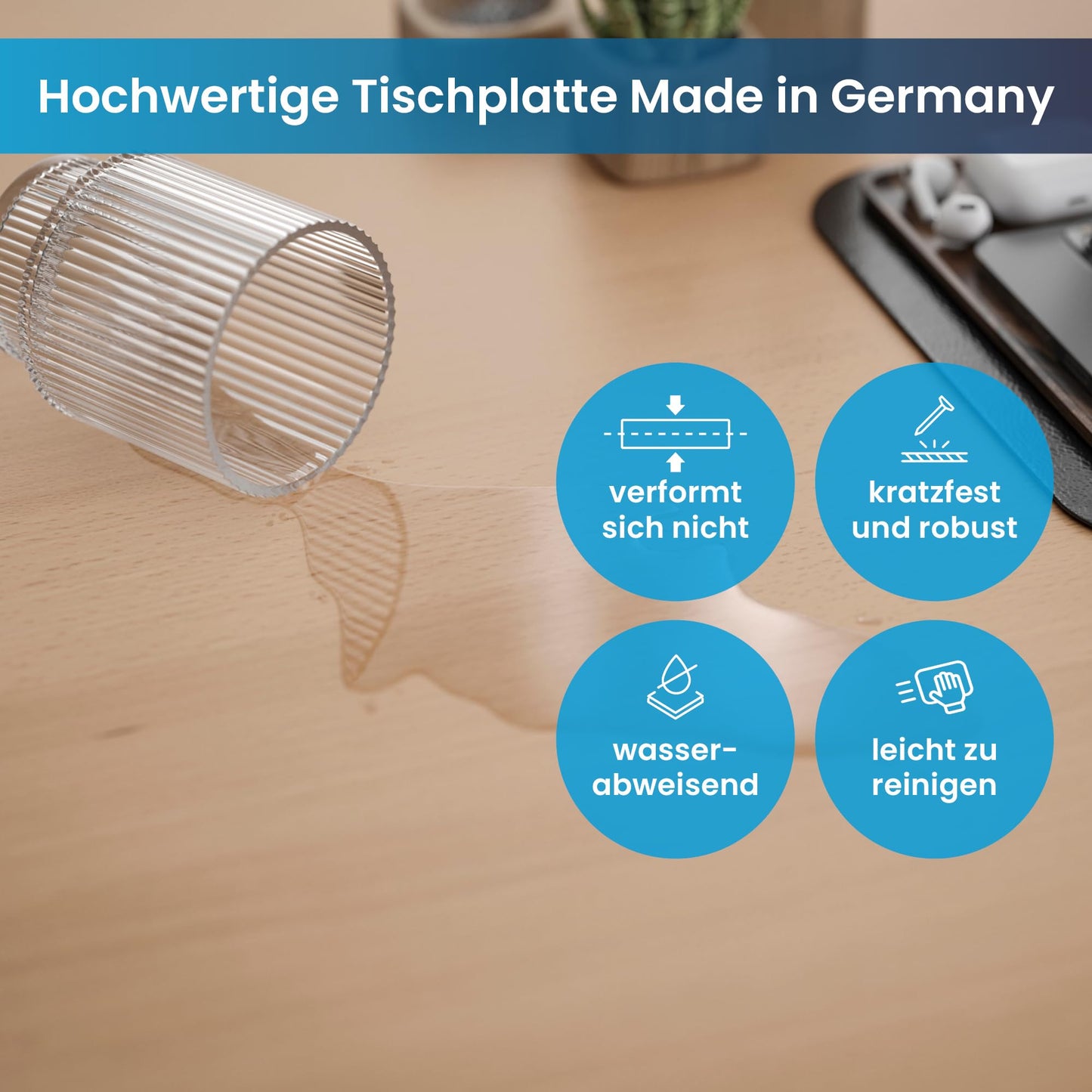 Ergotopia Desktopia Pro X Elektrisch höhenverstellbarer Schreibtisch, Ergonomischer Stehtisch für Büro oder Home Office (Buche, Gestell Schwarz, 120 x 80 cm)