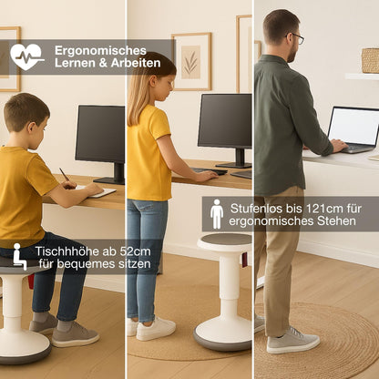 ASSMANN Elektrisch Höhenverstellbarer Familien Schreibtisch Pitino Curved 160x80cm Sand Weiß, TÜV-Zertifiziert, Kollisionsschutz, 5 Jahre Herstellergarantie einfache Montage für Büro und Homeoffice