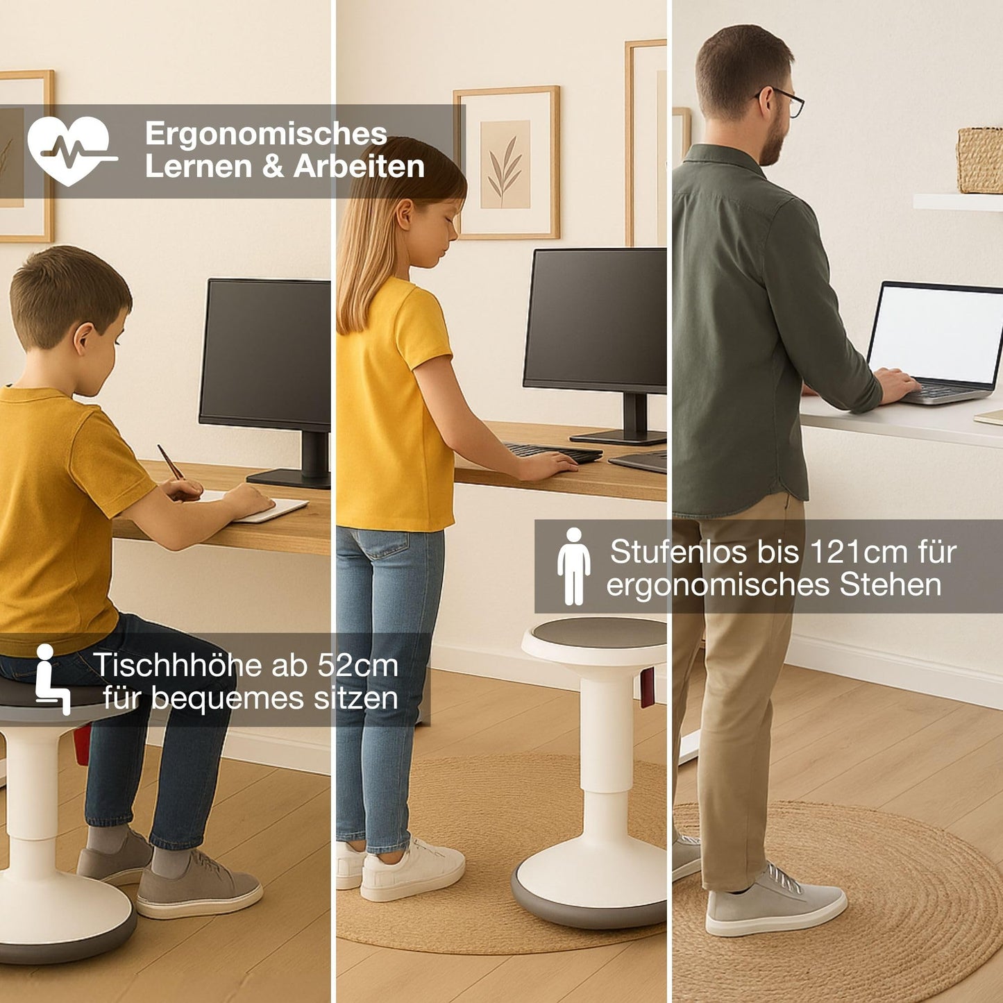 ASSMANN Elektrisch Höhenverstellbarer Familien Schreibtisch Pitino 140x70cm Weiß, TÜV-Zertifiziert, Memoryfunktion, Kollisionsschutz, 5 Jahre Herstellergarantie einfache Montage für Büro und