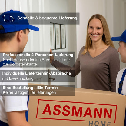 ASSMANN Elektrisch höhenverstellbarer Schreibtisch Y-Line Curved 160x80cm Eiche Tabak Silber, TÜV-Zertifiziert, Memoryfunktion, 5 Jahre Herstellergarantie einfache Montage für Büro und Homeoffice