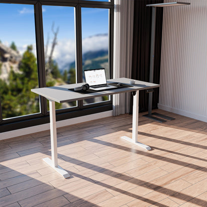 Standable ECO Höhenverstellbarer Schreibtisch 140 x 60 cm I elektrischer Office Table mit 3 Speicherstufen I Schreibtisch höheneinstellbar 70-115 cm I Büro-Tisch mit 1,8 cm Dicke