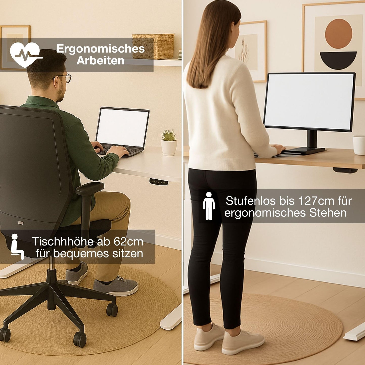 ASSMANN Elektrisch höhenverstellbarer Schreibtisch Y-Line Curved 160x80cm Anthrazit Silber, TÜV-Zertifiziert, Memoryfunktion, 5 Jahre Herstellergarantie einfache Montage für Büro und Homeoffice