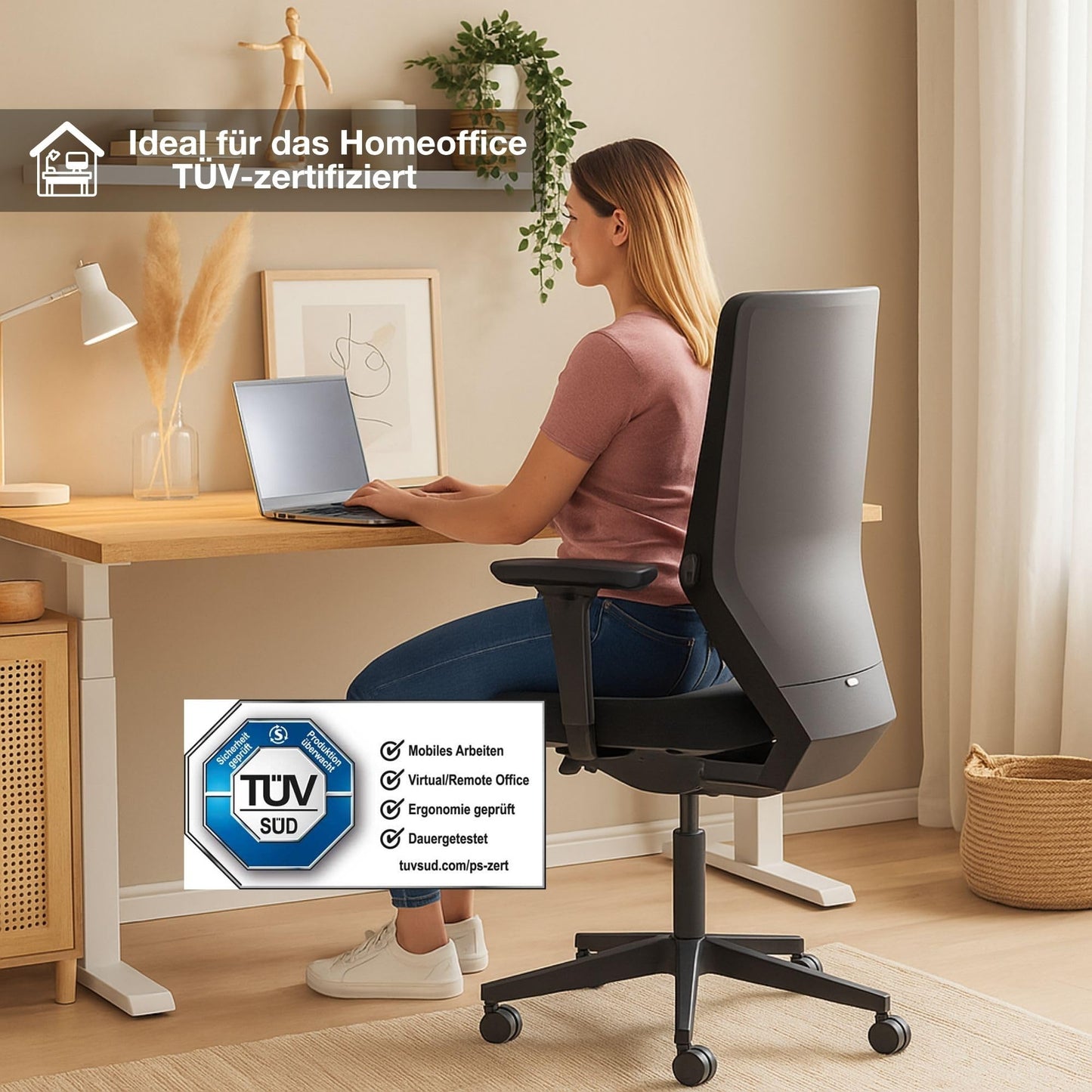 ASSMANN Elektrisch Höhenverstellbarer Familien Schreibtisch Pitino 140x70cm Weiß, TÜV-Zertifiziert, Memoryfunktion, Kollisionsschutz, 5 Jahre Herstellergarantie einfache Montage für Büro und